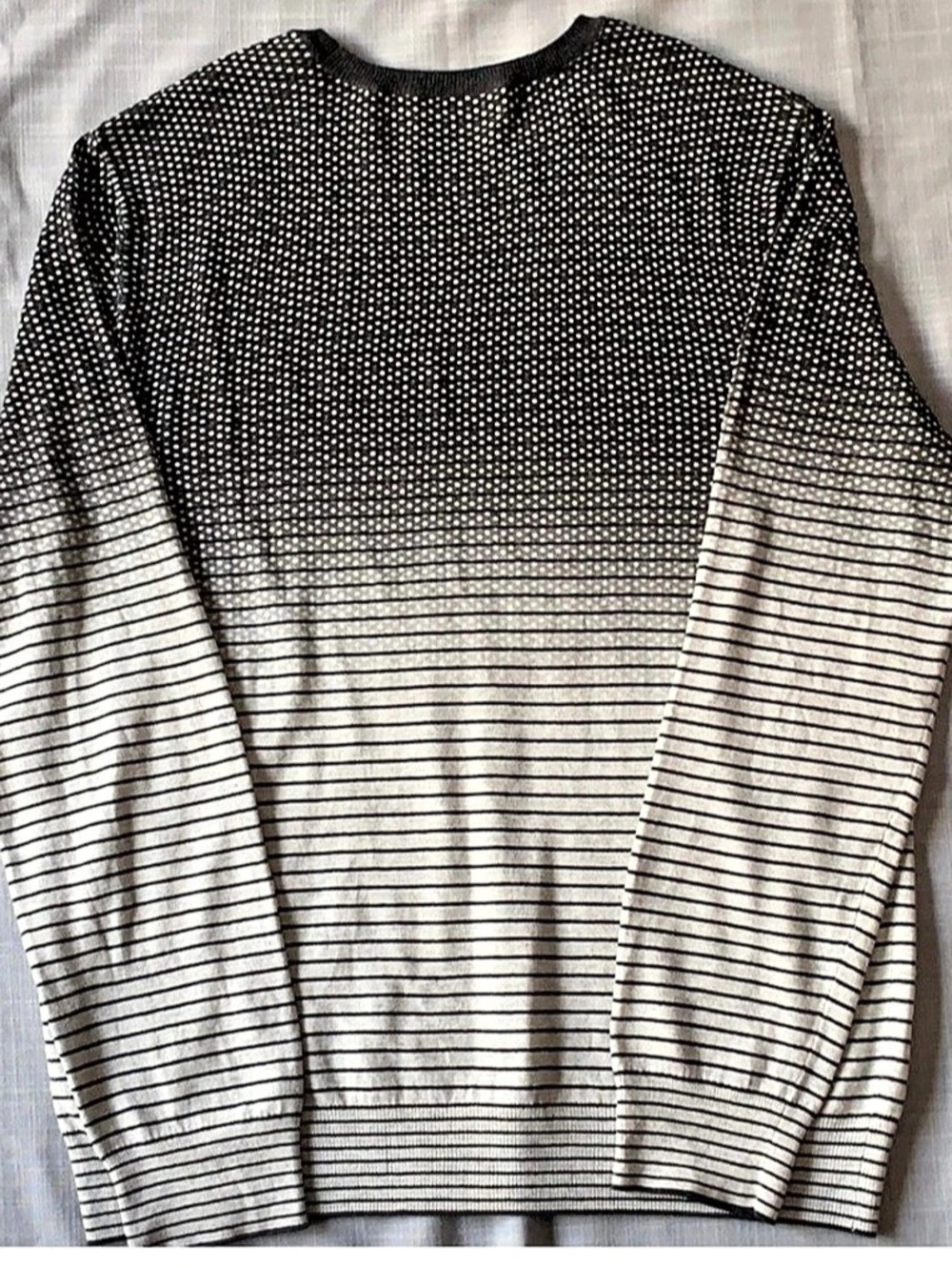 Vince Luxury Ombré Micro-Dot to Stripe Cashmere Blend Sweater M - Picture 5 of 8